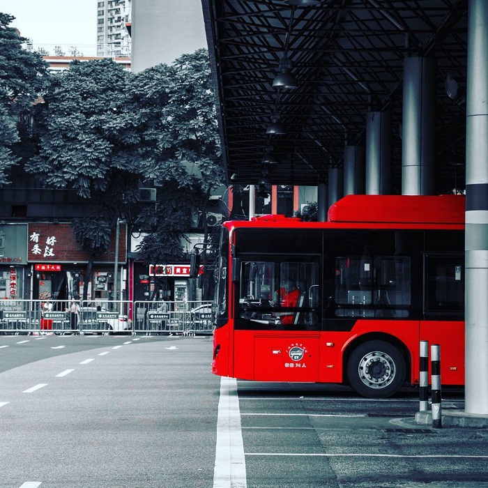 Xe bus là phương tiện khá phổ dụng ở Quảng Châu
