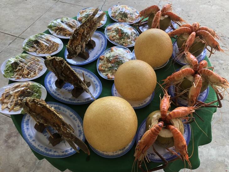 North Vietnam and The Temples of Angkor. Enjoying food in Mekong Delta