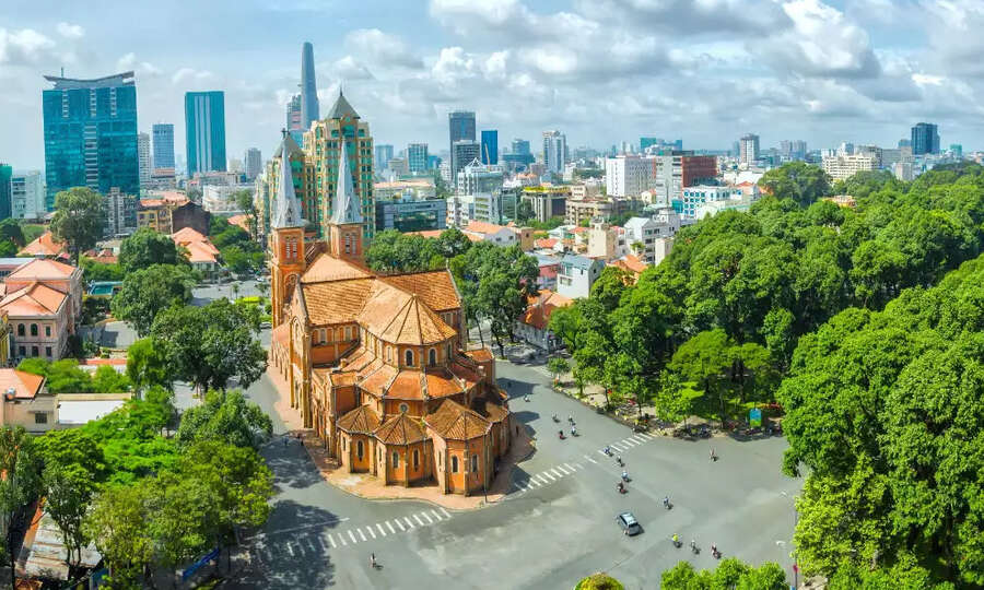 Vietnam Breathtaking Nature and Culture. Notre-Dame Cathedral Basilica of Saigon