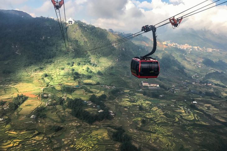 Vietnam Breathtaking Nature and Culture. Cable car in Sapa