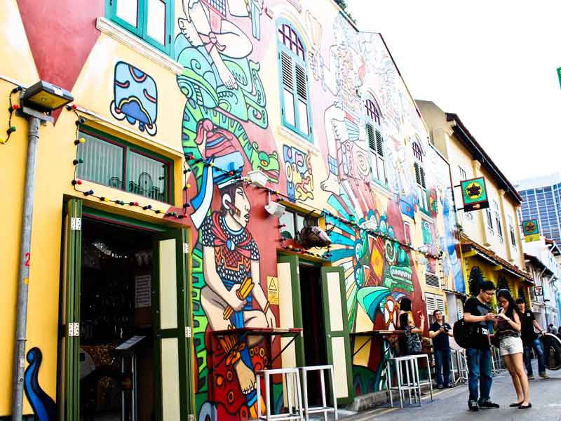 Một góc phố xinh xắn ở phố cổ Kampong glam 