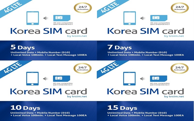 Những gói dịch vụ SIM 4G nhận tại sân bay Hàn Quốc cho bạn lựa chọn