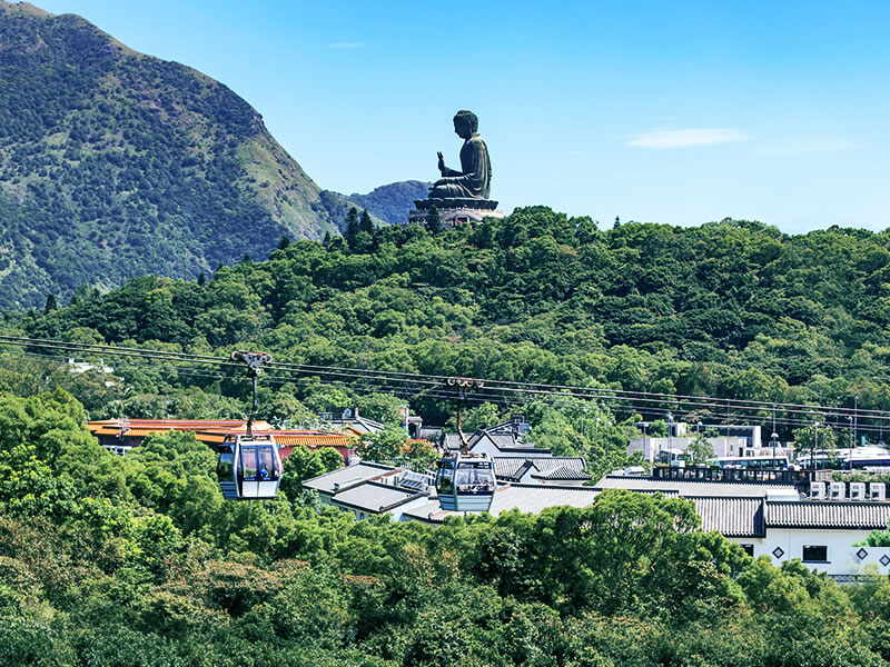 Cáp troe Ngong Ping có tổng chiều dài khoảng 25 phú 