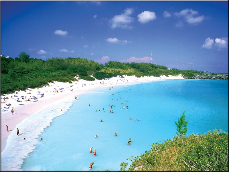 Bãi biển Bermuda đặc biệt đẹp bởi bãi cát dài và nước biển trong veo 
