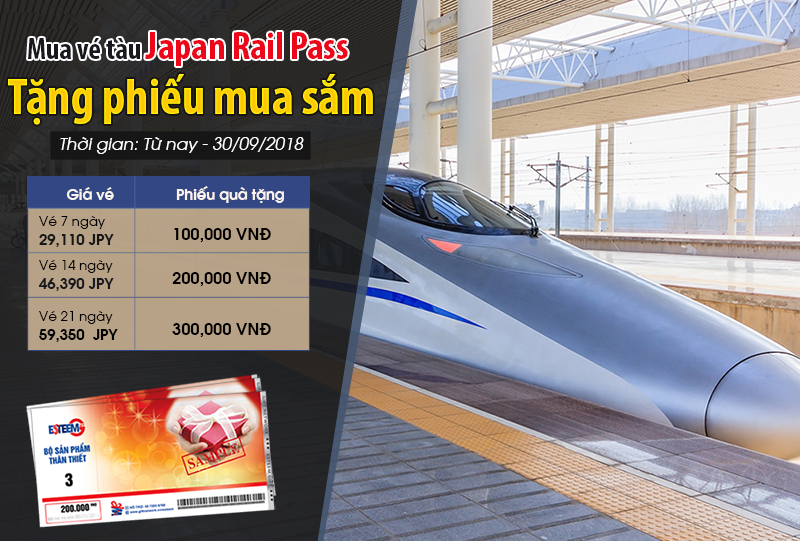 Nhận ưu đãi bất ngờ khi mua vé tàu Japan Rail Pass